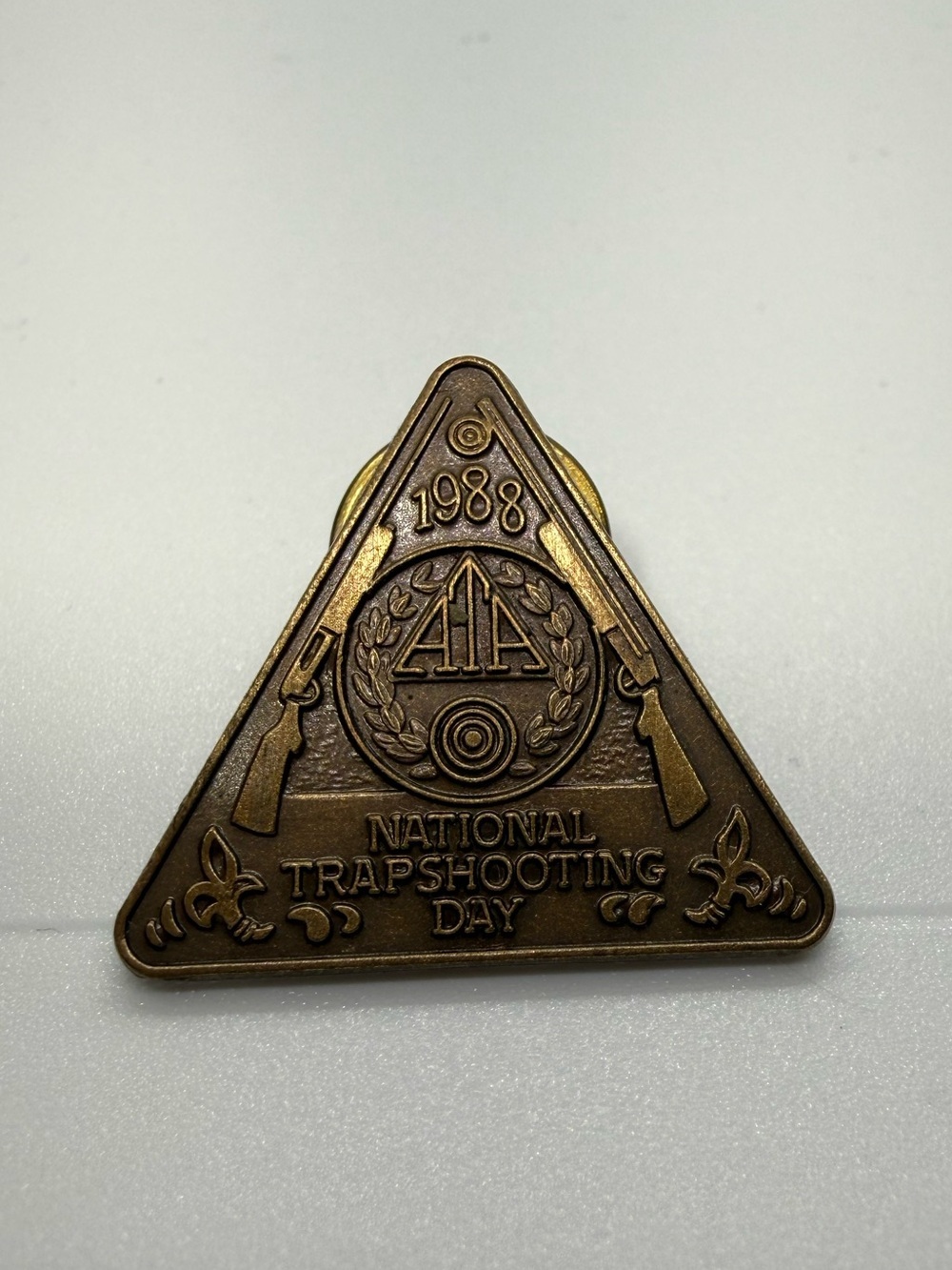 Vintage 1988 ATA National Trapshooting Day Bronze Tone Pin